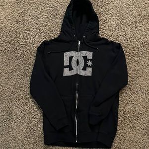 Men’s black DC zip hoodie Large